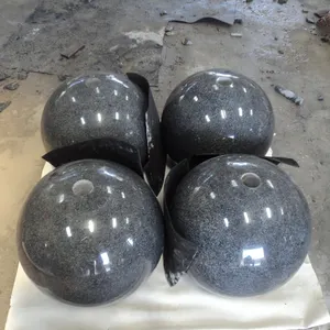 High Polished G654 Dark Grey Granite Stone Ball For Garden