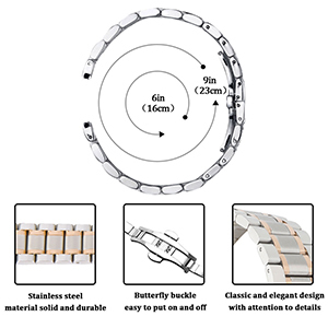 Correa de Reloj de Repuesto de Acero Inoxidable de 12 14 16 17 18 19 <span class=keywords><strong>20</strong></span> 21 22 23 24 <span class=keywords><strong>mm</strong></span> con Extremo Recto y Curvo - Product Image 4