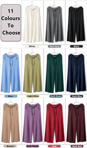 <span class=keywords><strong>Pantaloni</strong></span> Larghi da <span class=keywords><strong>Donna</strong></span> in Maglia 70% <span class=keywords><strong>Viscosa</strong></span> 30% Nylon 12GG <span class=keywords><strong>con</strong></span> Coulisse in Vita Elastica e Tasche Laterali, Vestibilità Morbida Casual - Product Image 6