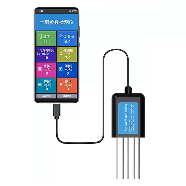 Soil Sensor 8 in 1 for Agriculture Kit Air Quality CO2 Measures Humidity pH Value EC Nitrogen Phosphorus Potassium 7 in 1