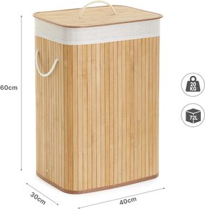 Panier à linge pliable en bambou, tissé à la main, léger, durable et pas cher, idéal pour la maison - Product Image 3