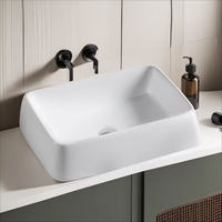 Vasque à poser en céramique blanche brillante, grande taille, moderne et élégante, pour hôtel, facile à nettoyer, garantie 5 ans, directement de l'usine