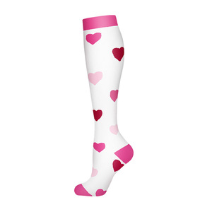 Chaussettes <span class=keywords><strong>de</strong></span> compression <span class=keywords><strong>de</strong></span> sport hautes pour les jeunes <span class=keywords><strong>Bas</strong></span> <span class=keywords><strong>de</strong></span> sport en forme <span class=keywords><strong>de</strong></span> cœur rose doux pour la <span class=keywords><strong>grossesse</strong></span> Course à pied Cyclisme Varices - Product Image 5