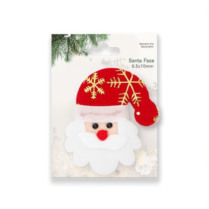 Decorazione Natalizia con Volto di Babbo Natale 6.5x10mm per Albero di Natale - Product Image 1