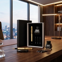 Ensemble de stylos plume de luxe avec clip dragon doré, logo personnalisé imprimé, coffret cadeau, cadeau d'entreprise, vente en gros