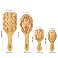 Großhandel Bambus-Haarbürsten-Set mit individuellem Logo – Entwirrbürste für dickes, dünnes, lockiges, nasses und trockenes Haar, Kopfhautmassage, Reise- und Reisegrößen