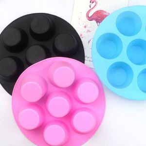 Molde de Silicona Ecológico de 7 Cavidades Redondas para Cupcakes, Gelatina, Pudín, Mousse, Queso, Jabón, OEM/ODM - Product Image 1