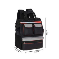 Sac à outils HVAC plombier électricien robuste avec support arrière rembourré fermeture à glissière stockage de transporteur pour Kits de réparateur de câbles