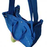 Tas Tangan Kanvas Katun Multifungsi Berkualitas Tinggi Model Terbaru 2026, Tas Pantai Custom Warna Biru