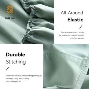 Nhà Máy Dệt Sang Trọng 400 Chủ Đề Đếm 100% Bông Khăn Trải Giường Phong Cách Hiện Đại 4-Mảnh Vua Kích Thước Giường Đặt Màu Sắc Rắn Chất Lượng Khách Sạn - Product Image 2