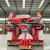 Château gonflable pour enfants en forme de camion de pompier, maison de saut gonflable d'extérieur pour événements de carnaval
