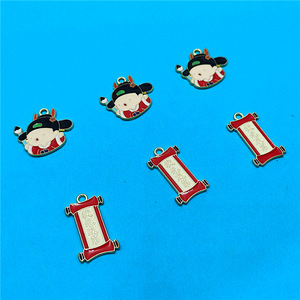 Plaque de style chinois en alliage avec motif de bénédiction goutte à goutte, de forme irrégulière, pour la fabrication de boucles d'oreilles, composants de bijoux - Product Image 3