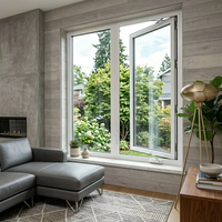 Nouvelles fenêtres à battants en PVC au design moderne avec mécanisme d'ouverture à manivelle pour hôtels et villas
