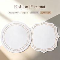 Prostar Dia38cm Set de table de luxe en similicuir, accessoires de table artisanaux, OEM personnalisé, réutilisable, léger, écologique, hôtel
