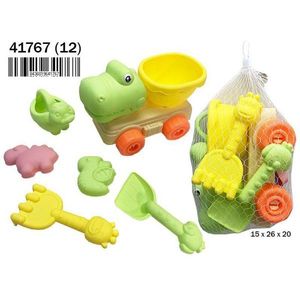 Dino Beach Truck With 6 Accessories Sprayer 15x26x20cm For Sand Play - Product Image 1