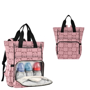 Baby Essentials Pink Hibiscus Flower Hawaii Print Trendy Diaper Tote Bag Waterproof Travel Diaper Baby Backpack with Multipocket - Product Image 1