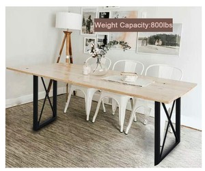Industrial Iron Simple Modern Desk <b>Legs</b> for Office Home Bedroom Hotel & Kitchen Use-Heavy Duty Powder Coated <b>Table</b> <b>Legs</b> - Product Image 6