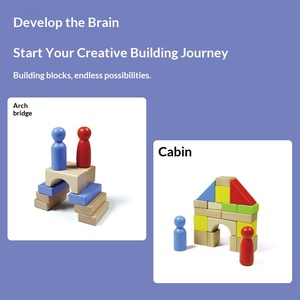 Blocs de construction multifonctionnels en bois de hêtre à gros grains, colorés, en vrac, pour bricolage, en forme de cube, d'arche, de <span class=keywords><strong>cylindre</strong></span>, de <span class=keywords><strong>triangle</strong></span>, à assemblage libre, auxiliaires - Product Image 4