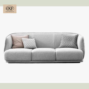 Canapé d'angle moderne OKF 2025, ensemble minimaliste 2 places pour hôtels et villas, revêtement en cachemire, structure en bois massif, garnissage en coton - Product Image 2