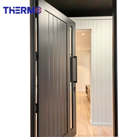 Portes d'entrée extérieures à battants pivotants résistantes aux ouragans pour la Floride, vente chaude, verre de sécurité, pour appartement et chambre à coucher