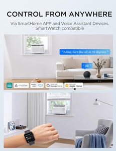 BIBO Climatiseur de fenêtre intelligent en forme de U 12000 BTU, refroidit 550 pieds carrés, ultra silencieux, fonctionnement en fenêtre ouverte, compatible Alexa Google 37% - Product Image 5