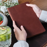 Porte-menu en cuir de qualité supérieure, style vintage, pliable, pour restaurants et bars