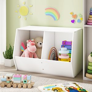 Petite <span class=keywords><strong>armoire</strong></span> empilable, rangement de vente au détail, armoires à rayures, bibliothèque en bois pour enfants et organisateur de jouets - Product Image 1
