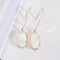 2025 mode bijoux ormeau coquille blanc coquille boucles d'oreilles exquis coréen balancent goutte crochet cuivre élégant pour les femmes