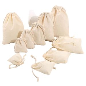 ถุงผ้าแคนวาสแบบมีเชือกผูก เป็นมิตรกับสิ่งแวดล้อม ทนทาน รีไซเคิลได้ บรรจุภัณฑ์สำหรับเครื่องประดับ ปรับแต่งสีและโลโก้ได้ รับสกรีนผ้าไหม - Product Image 4