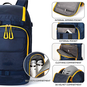 Échantillon gratuit Asie du Sud-Est Sac à chaussures de ski 60L Sac de voyage en avion 60L pour ski et snowboard Sac à dos pour casque Sac à chaussures de ski personnalisé Imperméable - Product Image 3