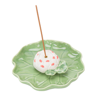 Grensoverschrijdende nieuwe product lotusblad wierookhouder keramische wierookbrander met asbak Zen theetafel decoratie & cadeau