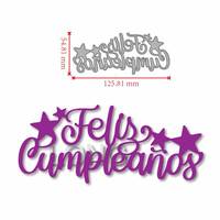 Fustelle in metallo con frasi di buon compleanno in spagnolo per scrapbooking, artigianato in carta, creazione di biglietti, fustella per fustellatura
