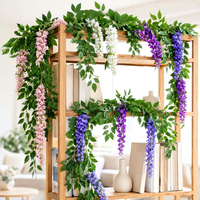 Guirnalda de Flores Artificiales de Wisteria de 6 pies para Decoración de Techo, Enredaderas Artificiales Colgantes para Decoración del Hogar, Plantas Artificiales, Flores Artificiales
