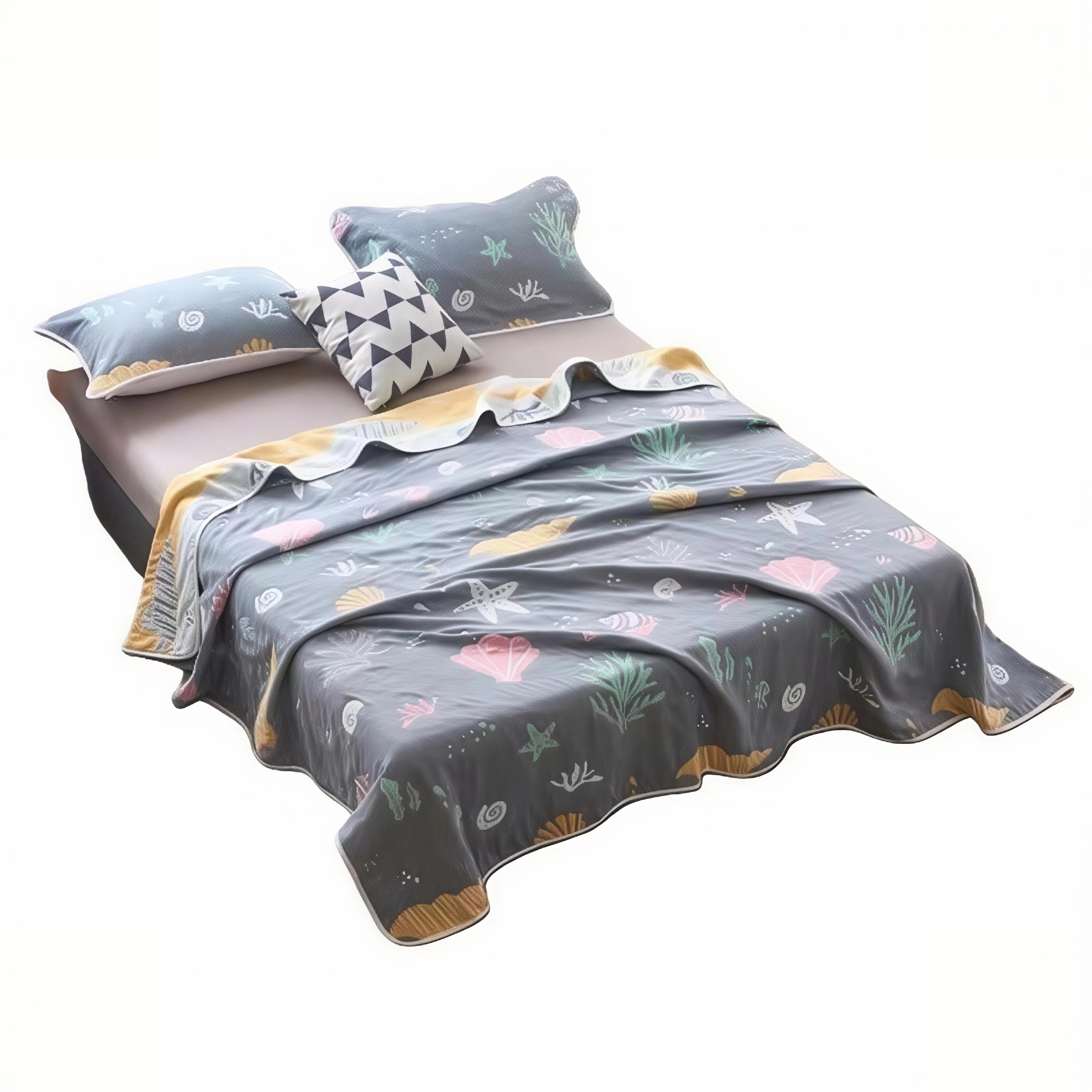 ORANGLES 100% Cotton 6-Layer Gauze Towel Blanket – Ultra-Breathable Soft Baby Blanket & Multi-Purpose Home Towel - angled perspective - Image 4 of 4 | excellent for daily use | New York | Free Shipping ORANGLES