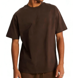 T-shirt décontracté pour homme à épaules tombantes, manches courtes, col rond, coupe ample, personnalisable, 250g - Product Image 1