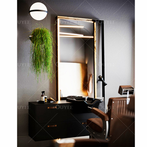 Accesorios de decoración para salón de belleza, muebles de salón de belleza de diseño <span class=keywords><strong>Original</strong></span>, estante de tienda de productos de belleza, espejo, barbería - Product Image 6