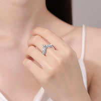 Bague Pavé en Argent Sterling S925 avec Certificat GRA, Moissanite Taille Marquise Couleur D VVS1, Bague de Fiançailles pour Femme