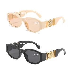 Nouvelle mode de lunettes de soleil pour femmes de luxe en métal avec monture Flora lunettes rectangulaires rétro UV400 carrées