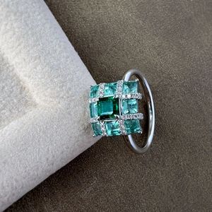 Anillo de Diamantes y Esmeralda de Zambia Colombia Verde Oscuro Claro de 1.62CT, Joyería de Oro Puro de 18k Xinfly - Product Image 4