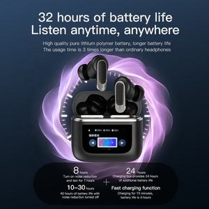 V8หูฟังไร้สายแบบอินเอียร์สำหรับ BT 5.3 TWS หูฟัง LCD หน้าจอสัมผัสตัดเสียงรบกวนหูฟังไร้สายแบตเตอรี่จอแสดงผลดิจิตอล - Product Image 2