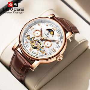 Reloj Mecánico para Hombre TEVISE T867H, Caja de Aleación, Correa de Cuero, Visualización de Fase Lunar, Cristal Mineral, Resistente al Agua, Reloj de Pulsera para Negocios - Product Image 2