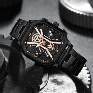 CRRJU 2313S Venta caliente China hombre reloj de bajo costo correa de acero inoxidable cuadrado Chrono en stock Casual reloj de la empresa - Product Image 4