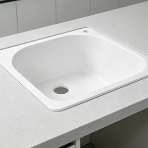 Lavello <span class=keywords><strong>da</strong></span> <span class=keywords><strong>Cucina</strong></span> Incassato Opaco, Monoforo, Bianco, Facile <span class=keywords><strong>da</strong></span> Installare, Adatto per Cucine Moderne - Product Image 4