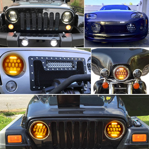 Faro LED 7 Pollici con Occhio d'Angelo Bianco, DRL Daymaker, Indicatore di Direzione Ambra, Rotondo Impermeabile 90W 75W per Motociclette - Product Image 6