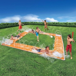 PVC Inflatable Square Water <b>Slide</b> 426*426 CM for Summer Baseball Game for Kids Outdoor Lawn Playing Water Fun - Product Image 5