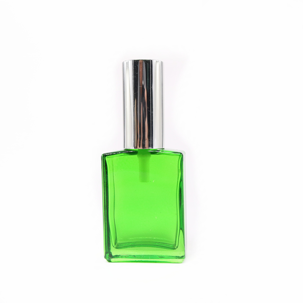 Perfume Rectangle Spray Glass Bottle With Aluminum Cap 30ml Essential Oil Perfume Packing Screen Printing