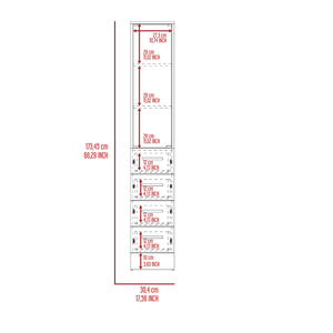 DB DEPOT-Mueble Magna blanco de lino con tres estantes y cuatro cajones para almacenamiento en el baño, color blanco, - Product Image 5