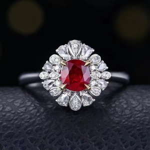 SGARIT Jewelry <strong>Ruby</strong> <strong>Ring</strong> 18K White Gold 0.77CT GUILD Certified <strong>Natural</strong> Unheated <strong>Ruby</strong> Pigeon Blood <strong>Natural</strong> Gemstone <strong>Ring</strong>
