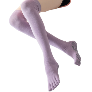 Calcetines de algodón Spandex hasta la rodilla para Pilates, antideslizantes, ecológicos, para Otoño, para Fitness, deportes, Yoga - Product Image 1