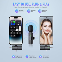 Microphone Lavalier sans fil professionnel K15 de haute qualité Design de revers compact pour Vlog Enregistrement vidéo court C pour YouTube